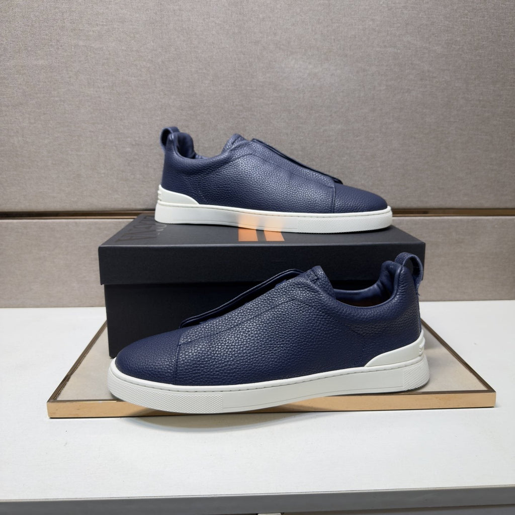 Zegna Navy Slip-On Sneakers — hero