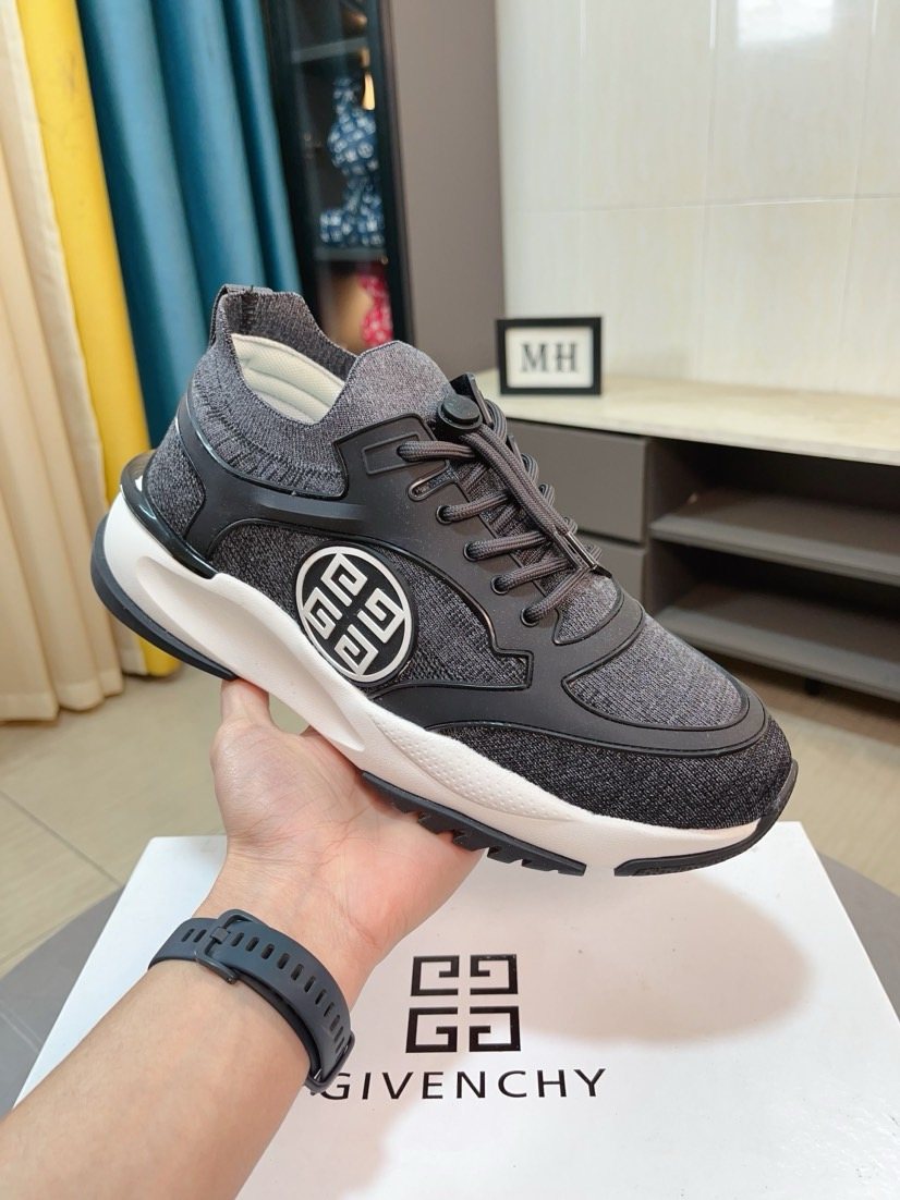 Givenchy Paneled Lace-Up Sneakers — model