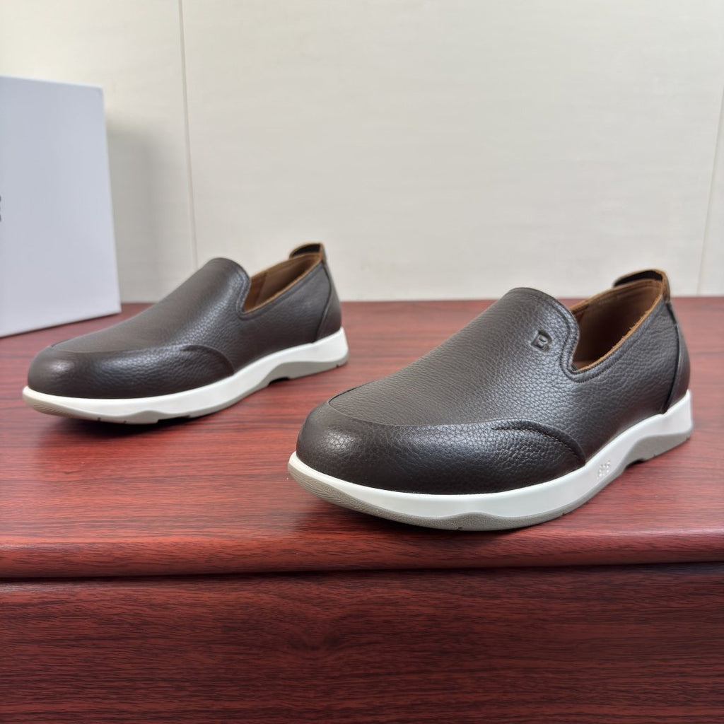 Berluti Pebbled Leather Slip-On Loafers — front
