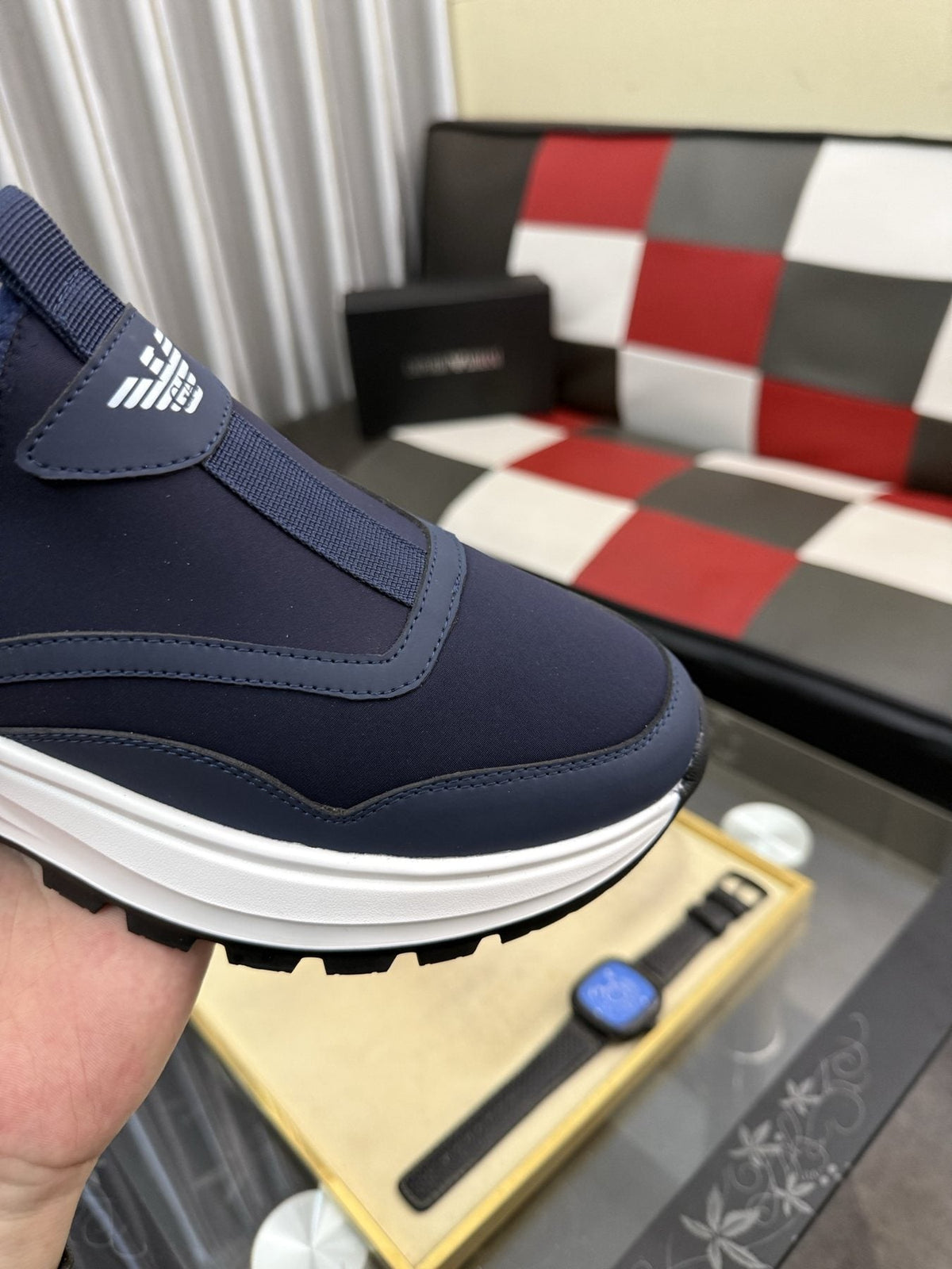 Armani Layered Slip-On Sneakers — back