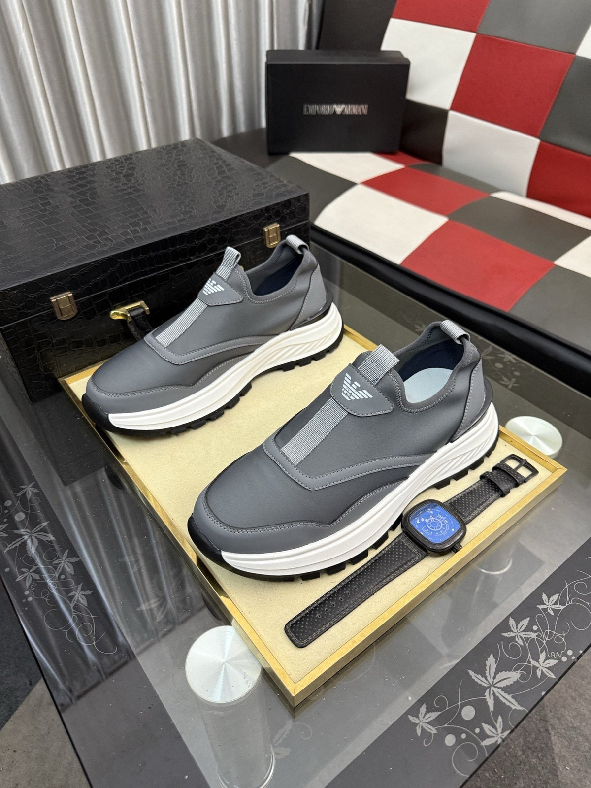 Armani Layered Slip-On Sneakers — hero