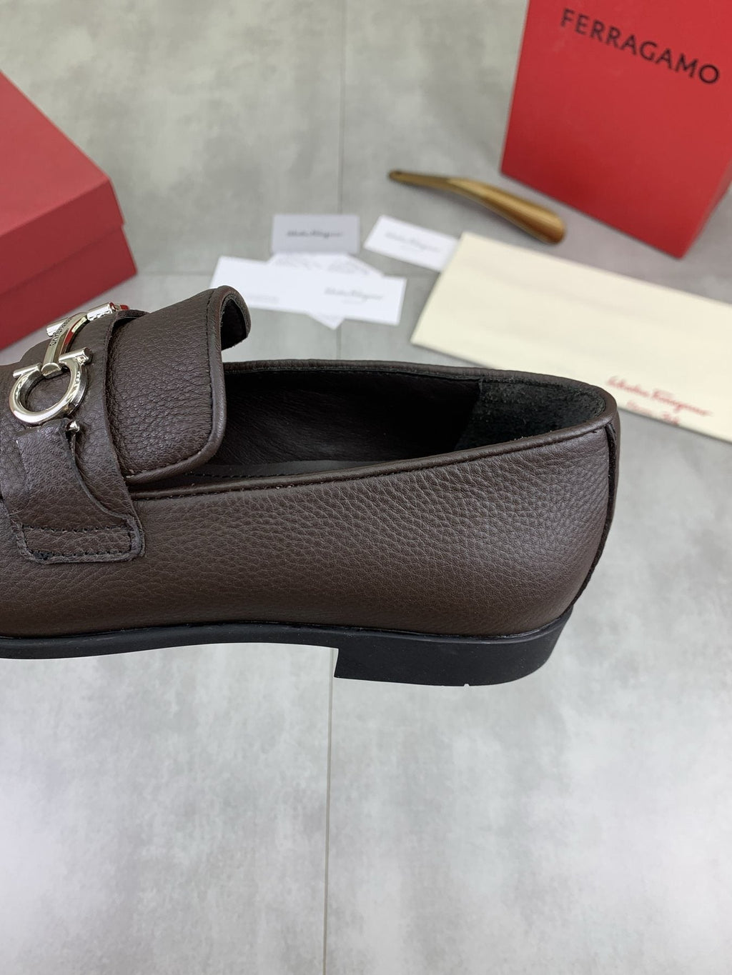Salvatore Ferragamo Textured Bit Loafers — detail