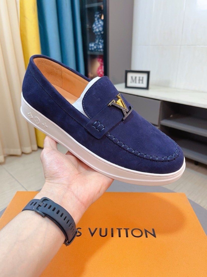 Louis Vuitton Moc-Toe Slip-On Loafers — front