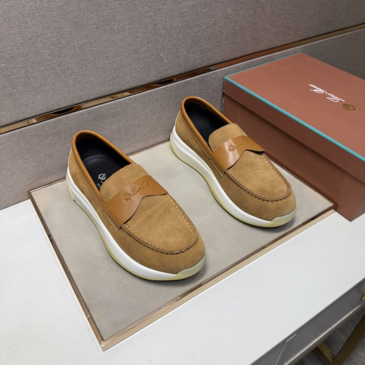 Men’s Apron Toe Slip-On Loafers — front