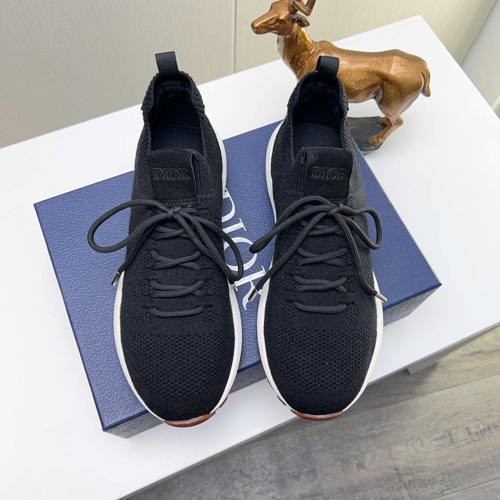 Dior Knit Lace-Up Sneakers — front