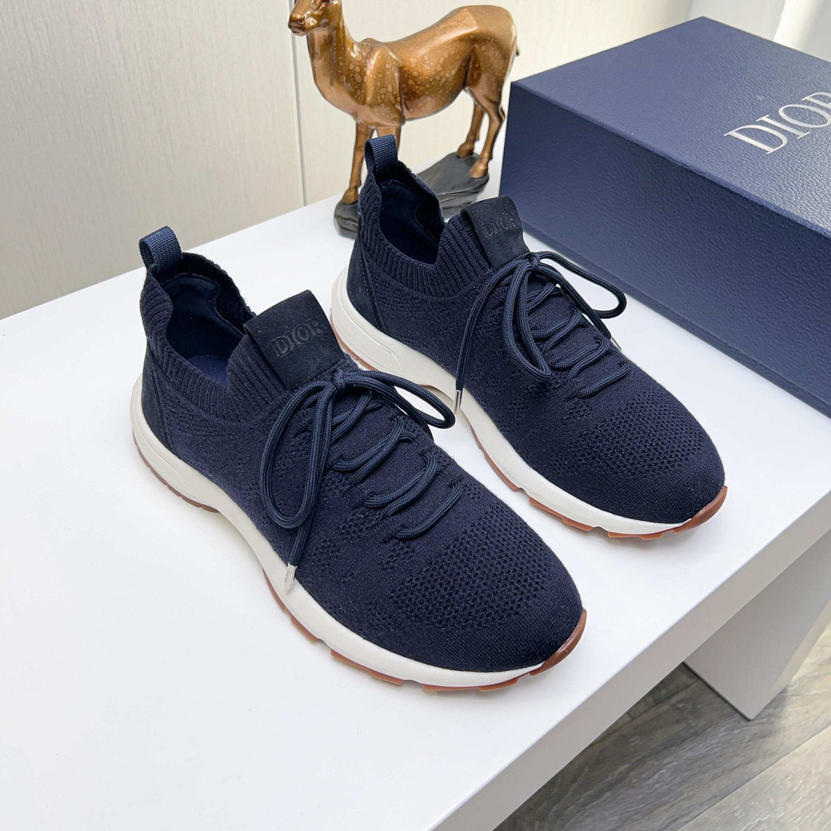 Dior Knit Lace-Up Sneakers — front
