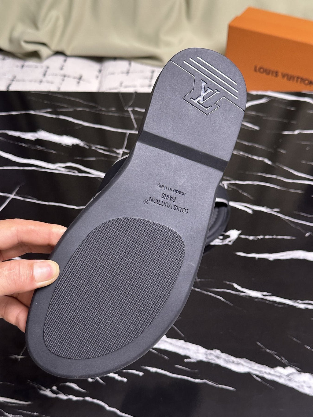 Louis Vuitton V-Detail Slide Sandals — back