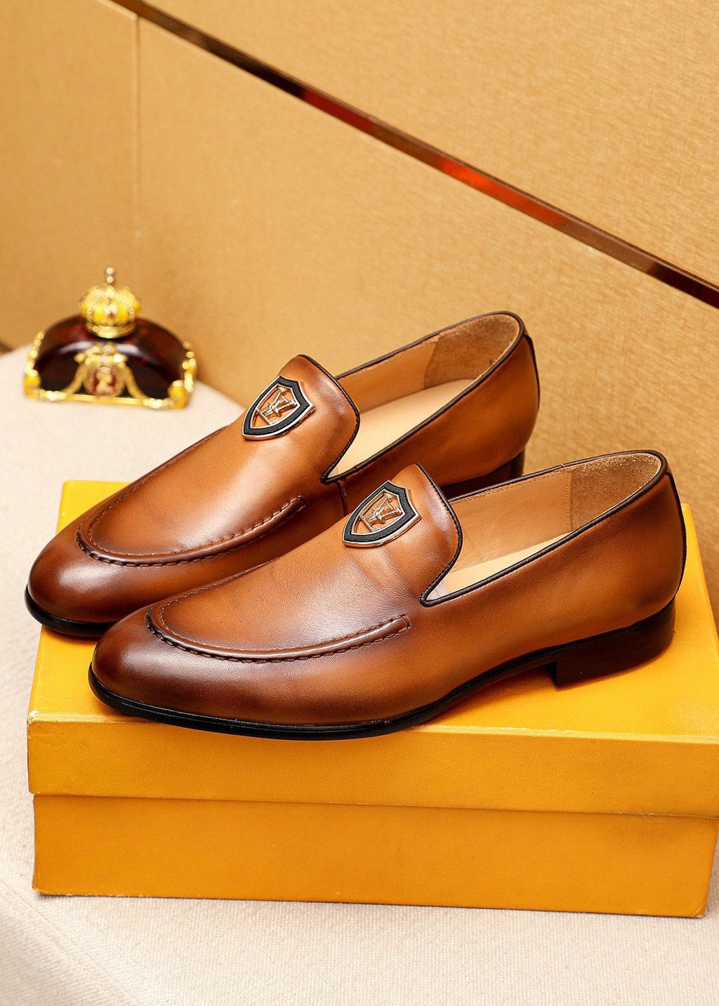 Louis Vuitton Shield-Detail Slip-On Shoes — side