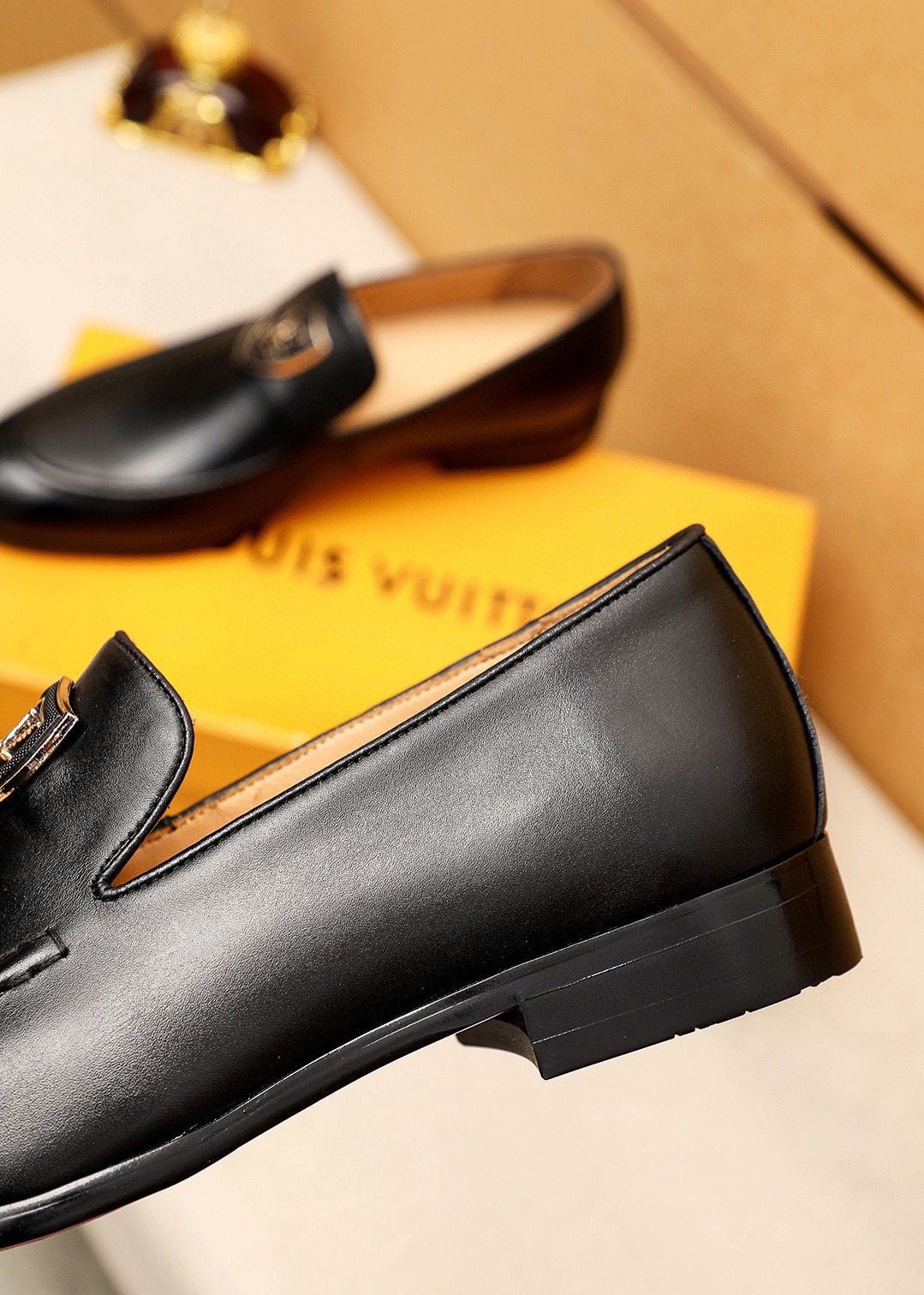 Louis Vuitton Shield-Detail Slip-On Shoes — detail