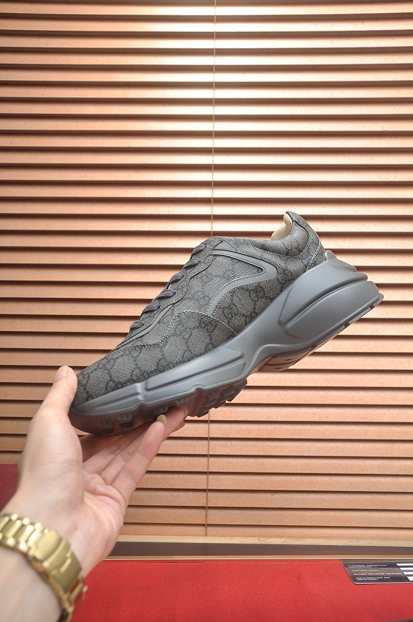 Gucci Tonal Pattern Chunky Low-Top Sneakers — model