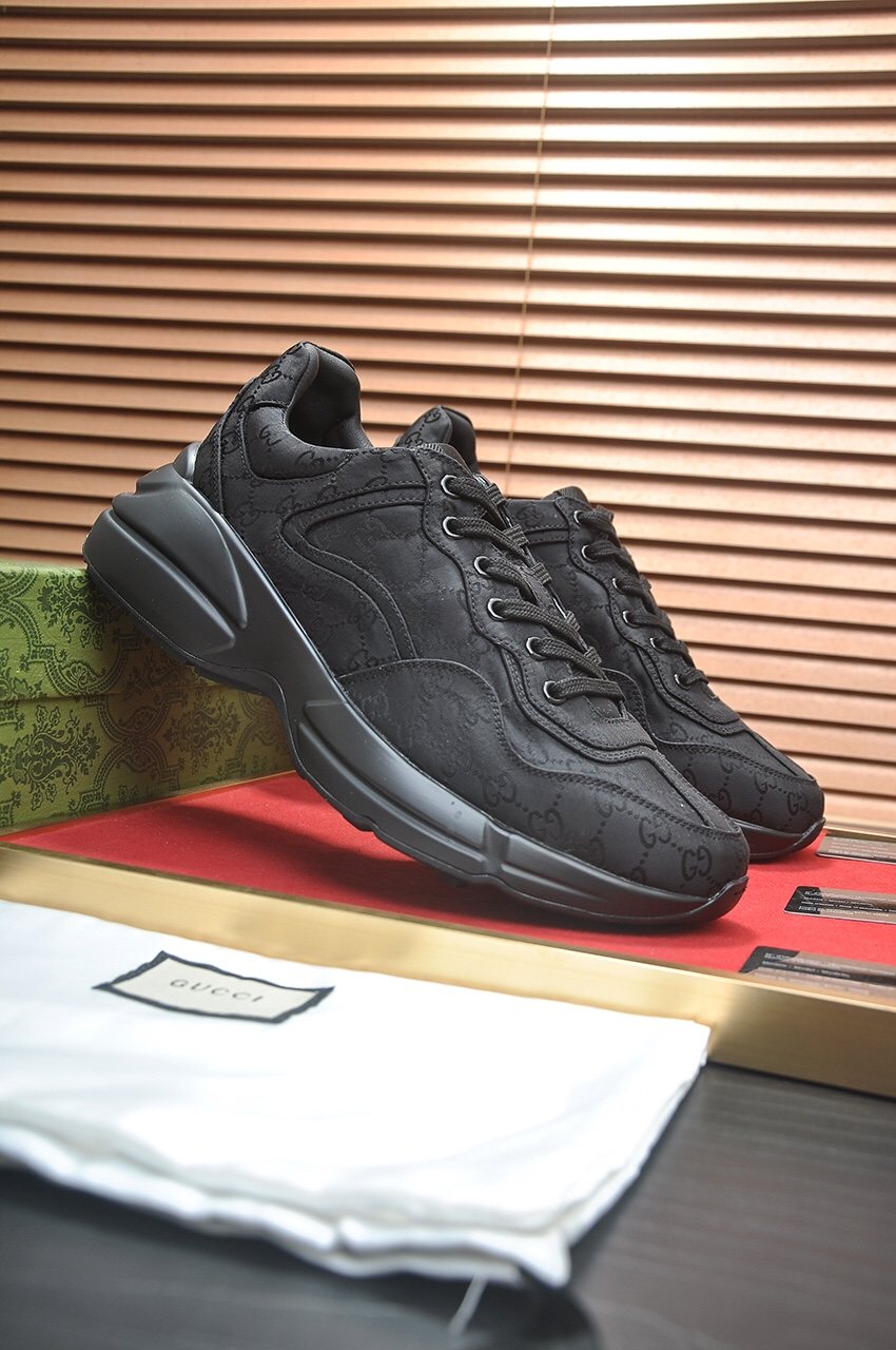 Gucci Tonal Pattern Chunky Low-Top Sneakers — hero