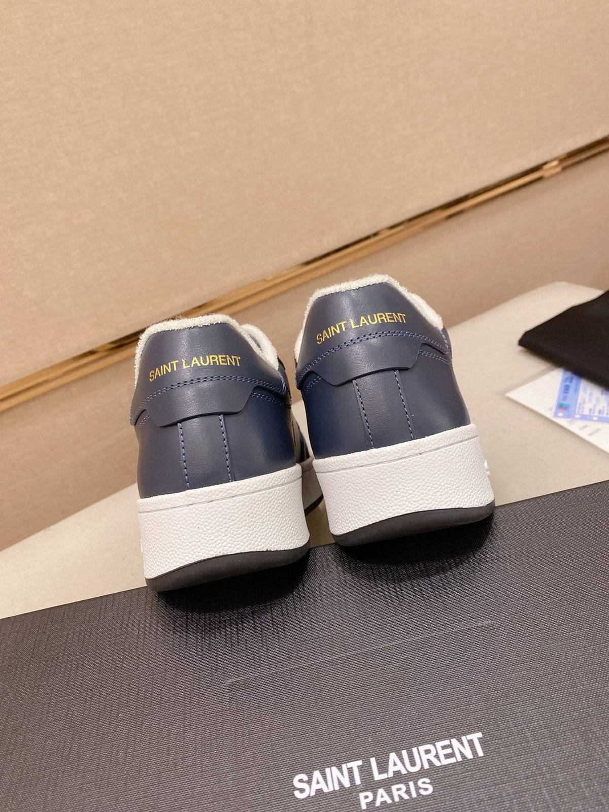 Saint Laurent Dark Gray Gum Sole Sneakers — side