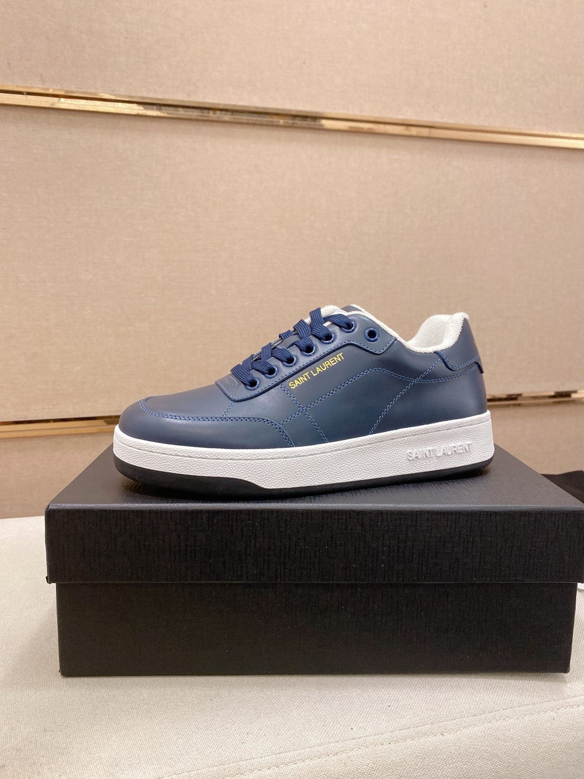 Saint Laurent Dark Gray Gum Sole Sneakers — front