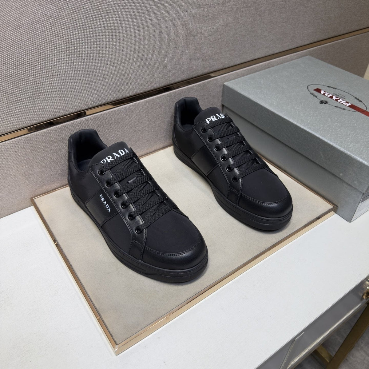 Prada Men's Low-Top Lace-Up Sneakers — hero