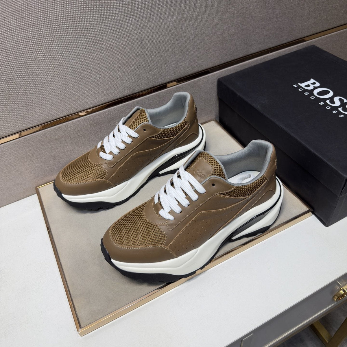 HUGO BOSS Mesh-Textured Casual Sneakers — side