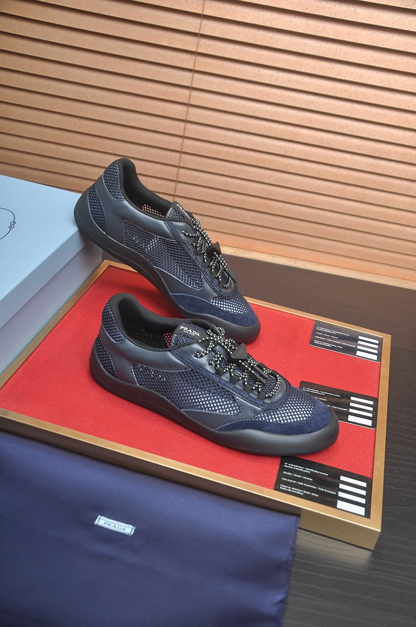 Prada Mesh Panel Low-Top Sneakers — side