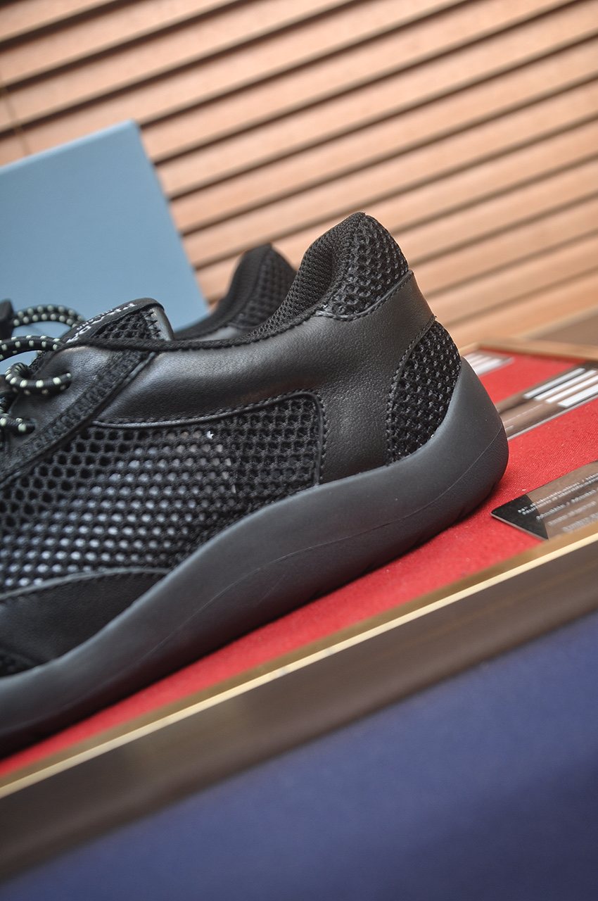 Prada Mesh Panel Low-Top Sneakers — detail