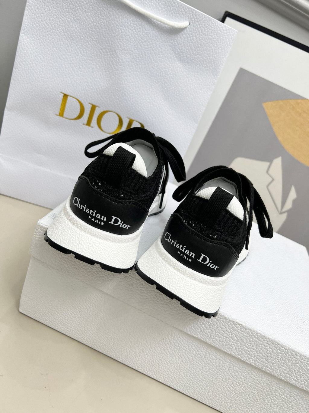 Dior Knit Lace-Up Sneakers — front