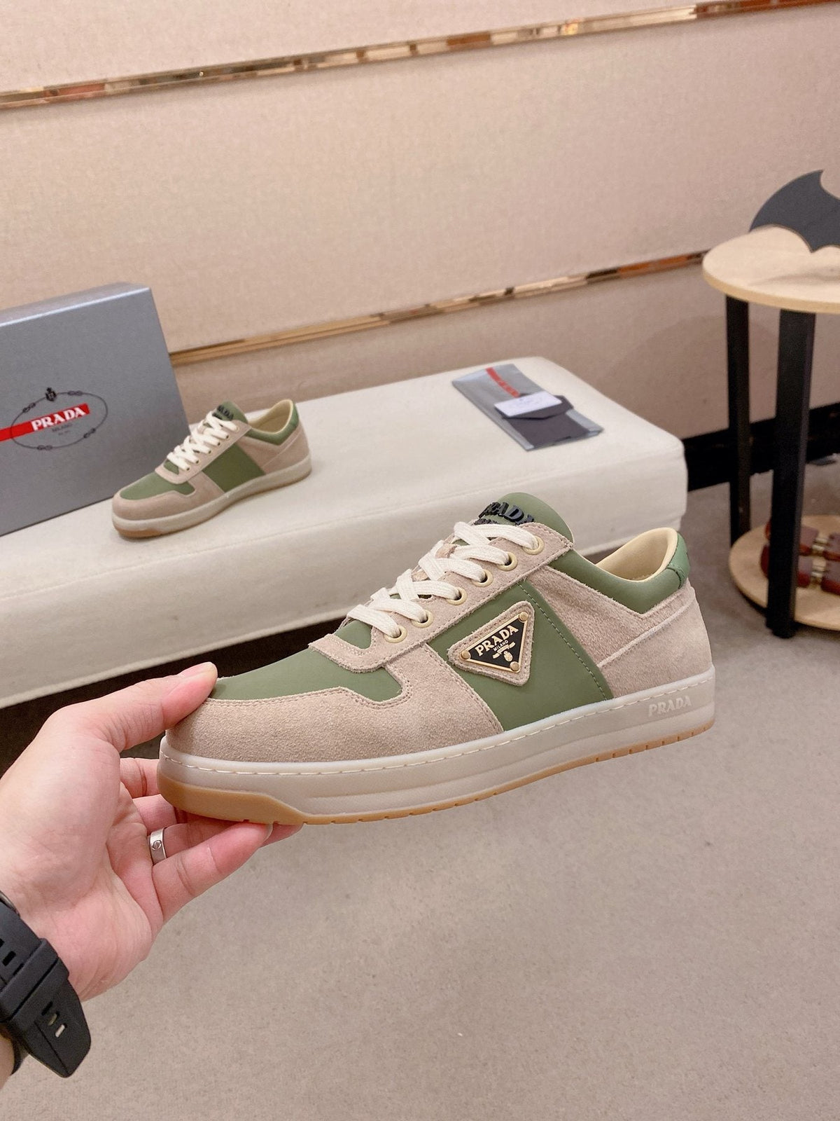 Prada Panel Low-Top Sneakers — side