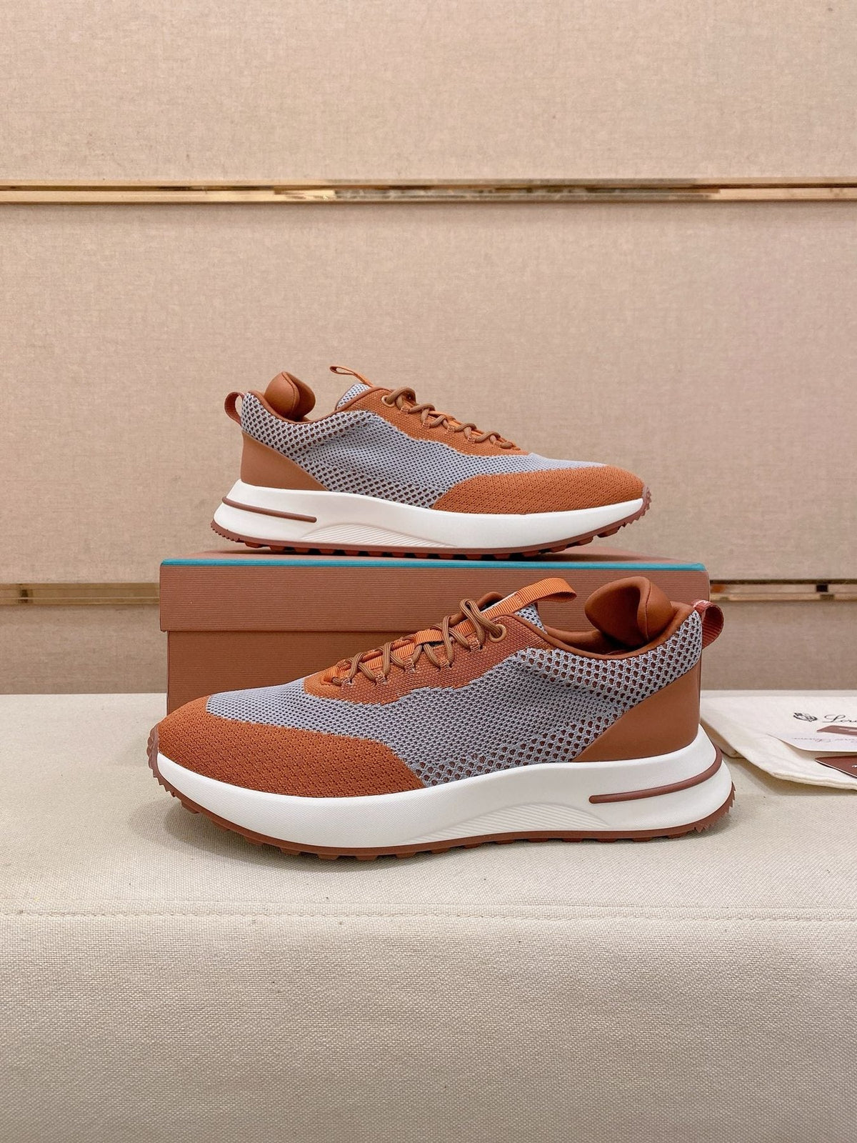 Loro Piana Knit Low-Top Sneakers — side