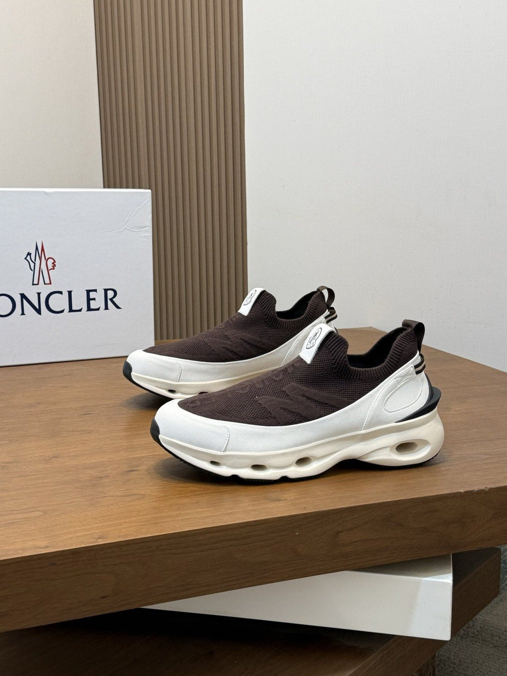 Moncler Off-White Slip-On Sneakers — front