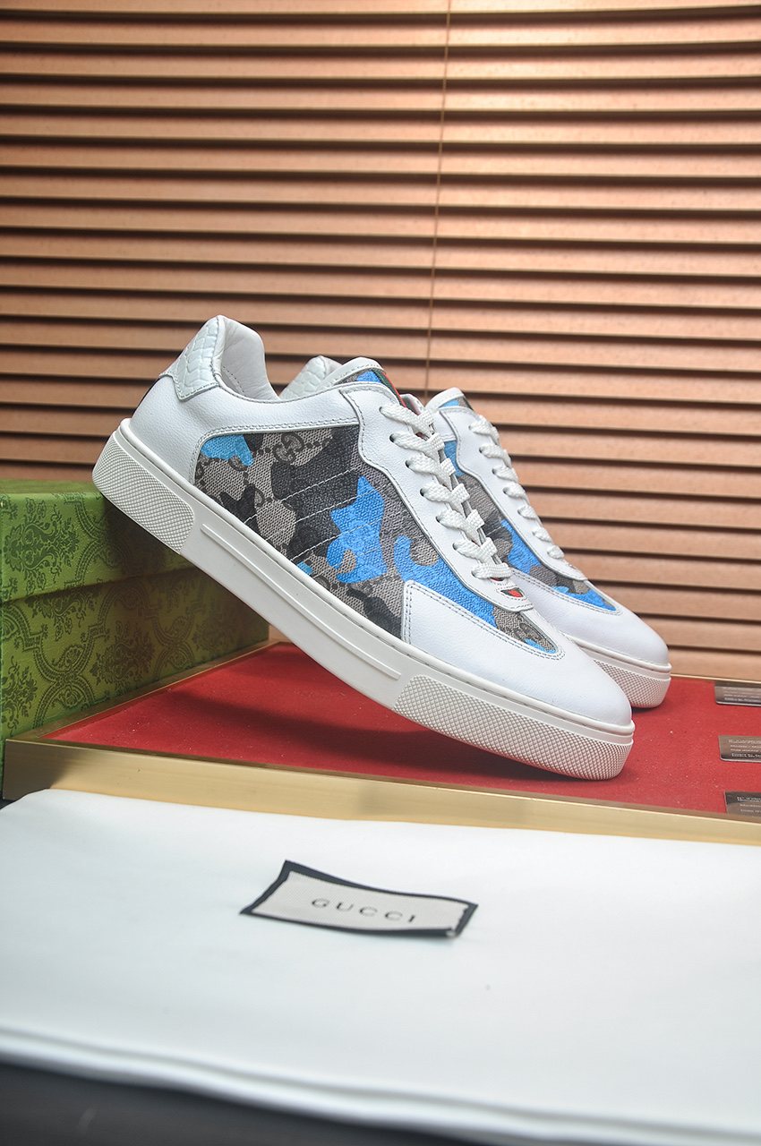 Gucci Patterned Panel Low-Top Sneakers — front