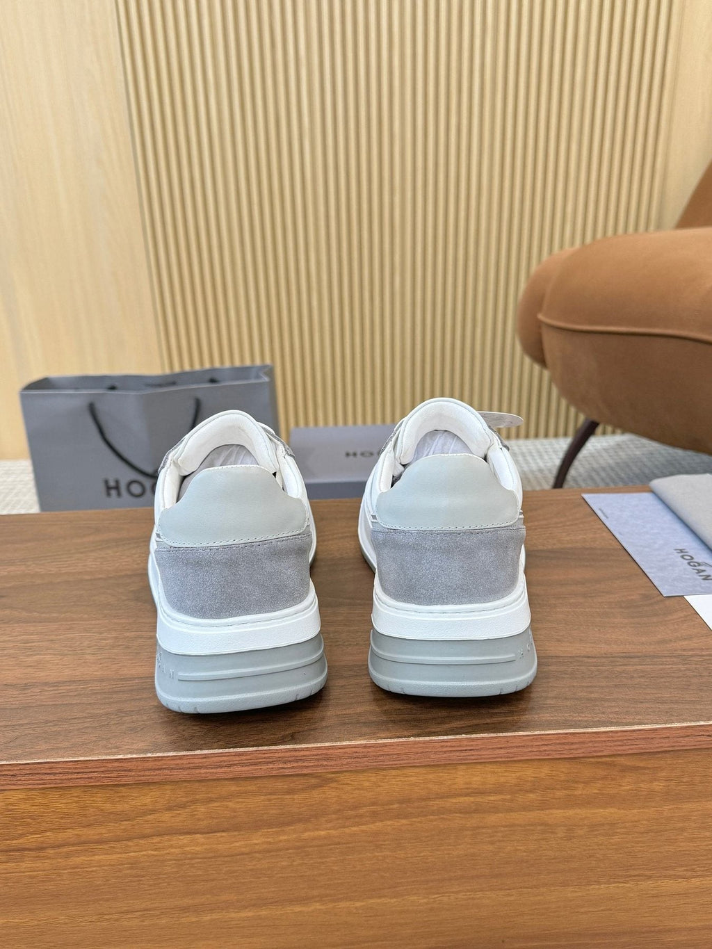 Hogan Black and White Platform Sneakers — back