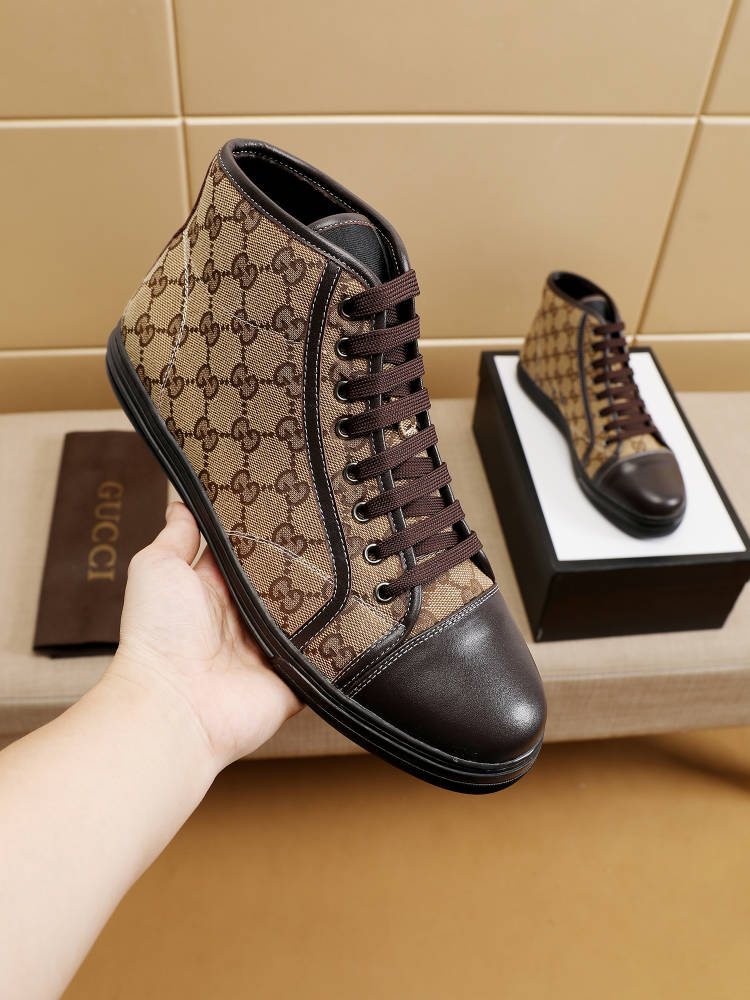 Gucci Monogram High-Top Sneakers — model