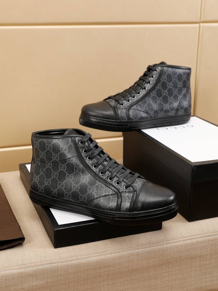 Gucci Monogram High-Top Sneakers — front