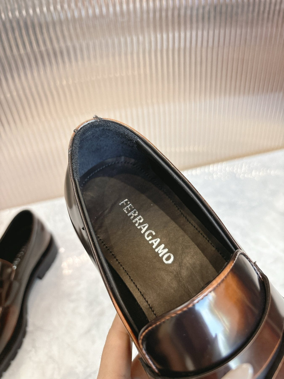 Ferragamo Black Leather Loafers — model