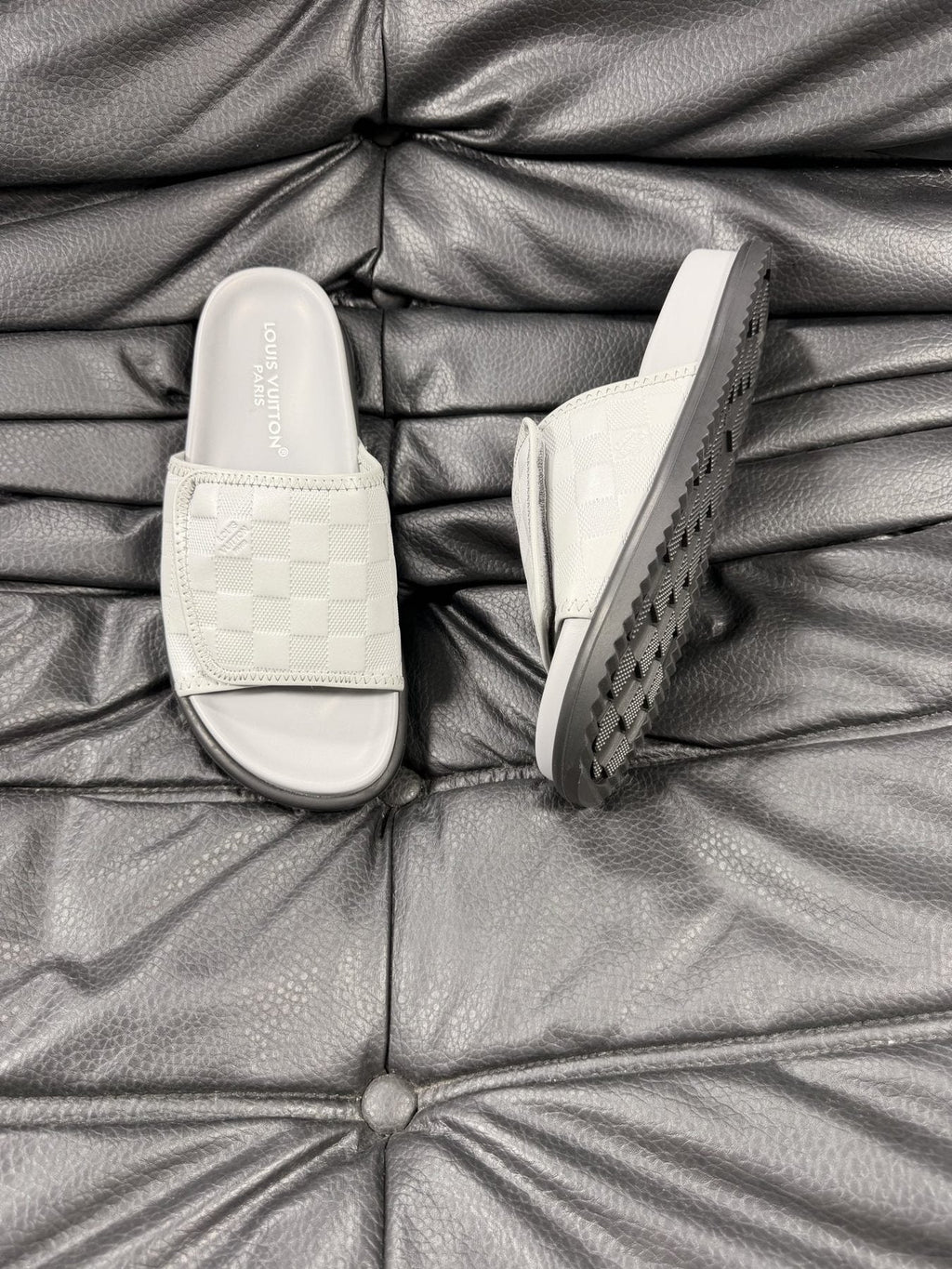 Louis Vuitton Woven Strap Slide Sandals — side