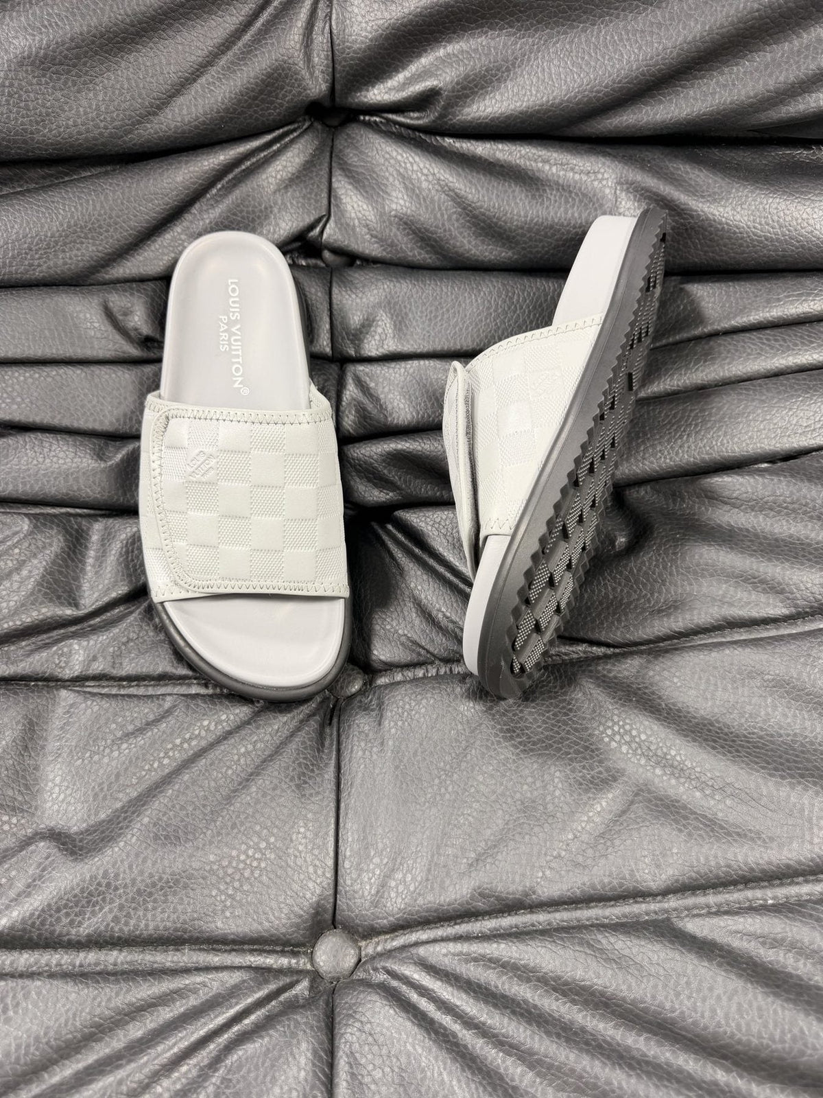 Louis Vuitton Woven Strap Slide Sandals — side