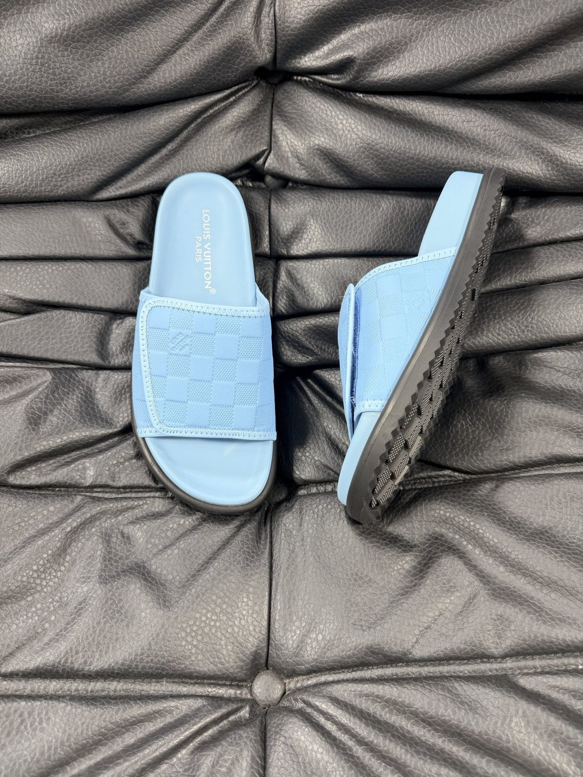 Louis Vuitton Woven Strap Slide Sandals — side