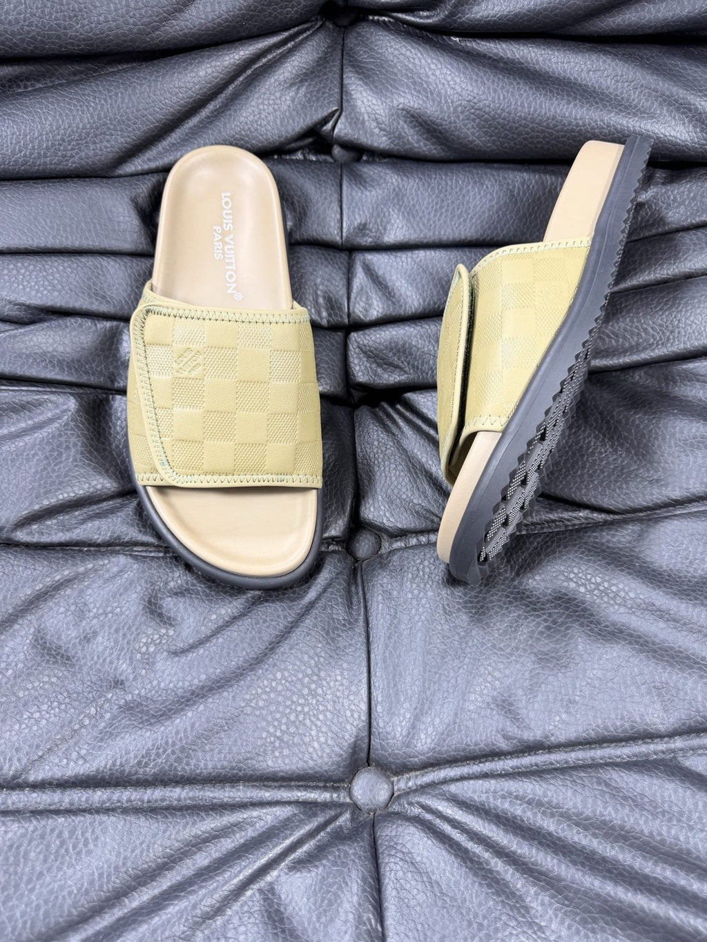 Louis Vuitton Woven Strap Slide Sandals — side