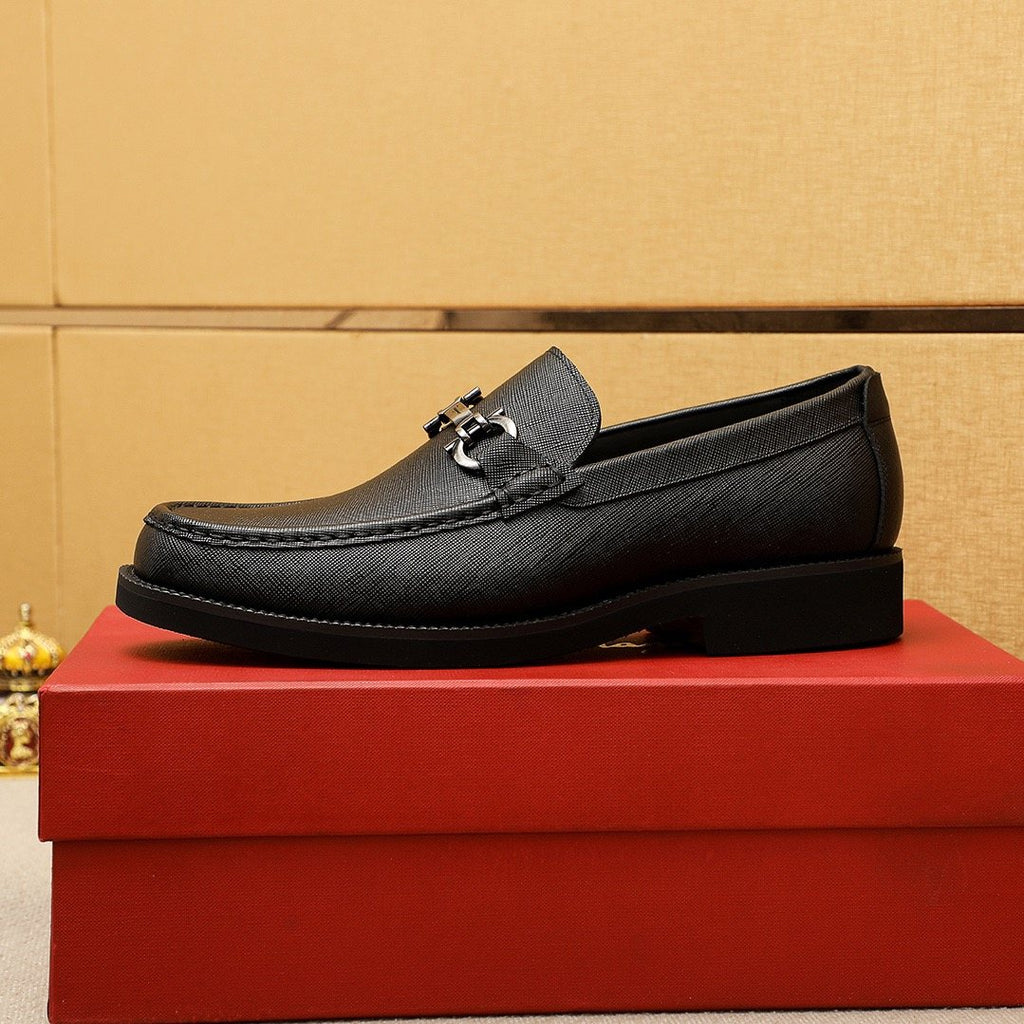 Ferragamo Black Bit Loafers — side