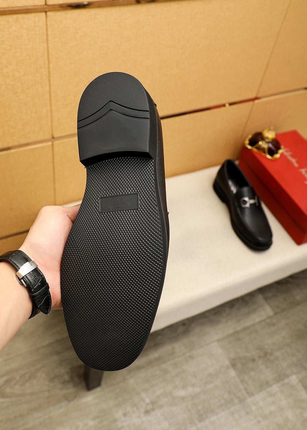 Ferragamo Black Bit Loafers — detail