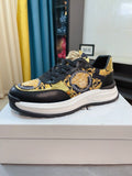 Versace Gold Pattern Leather Sneakers — hero