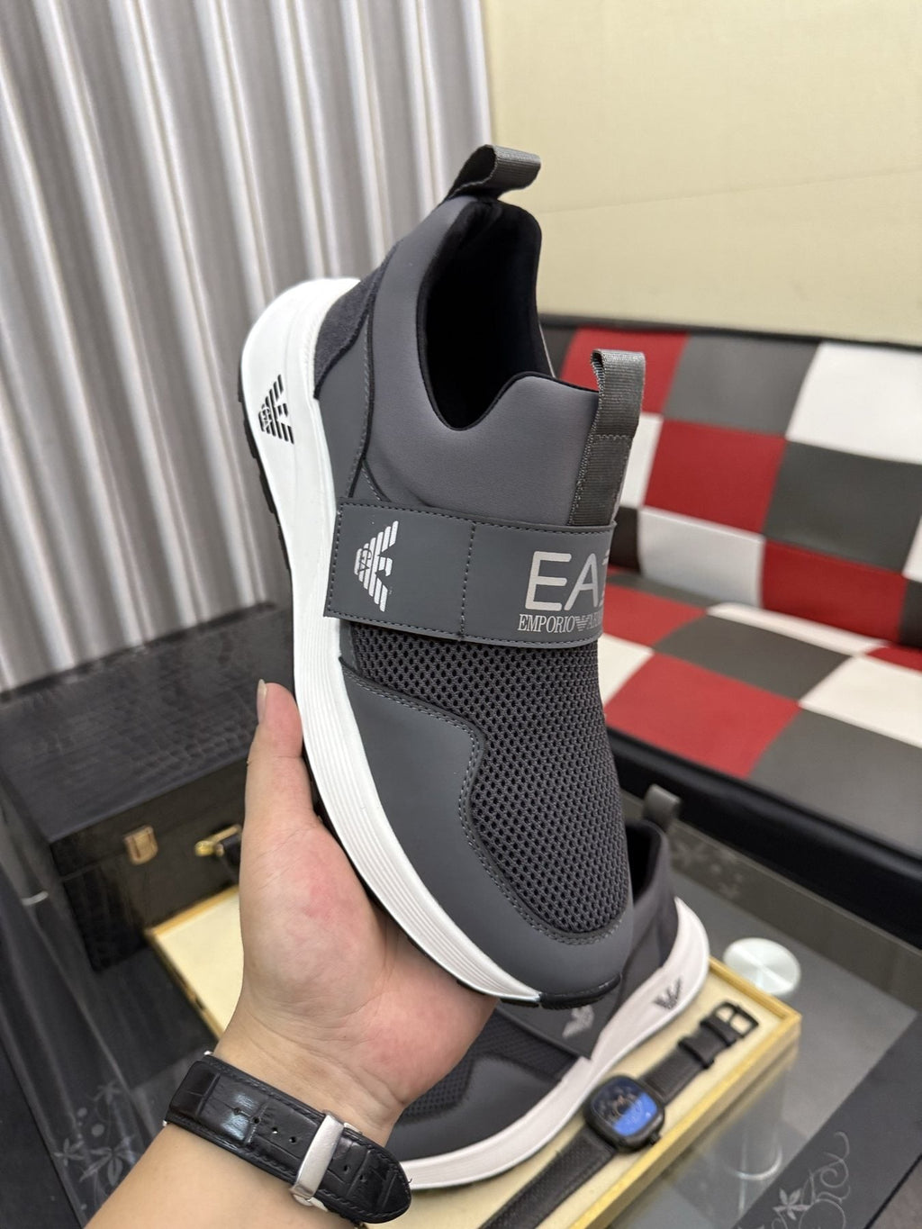 Armani EA7 Mesh Slip-On Sneakers — side