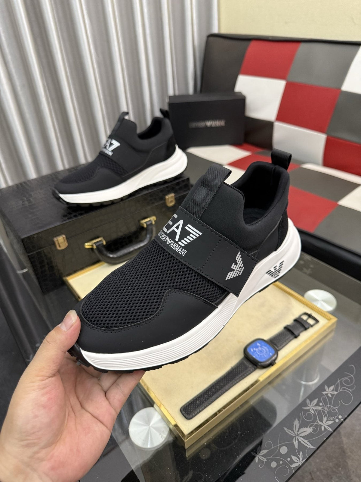 Armani EA7 Mesh Slip-On Sneakers — model