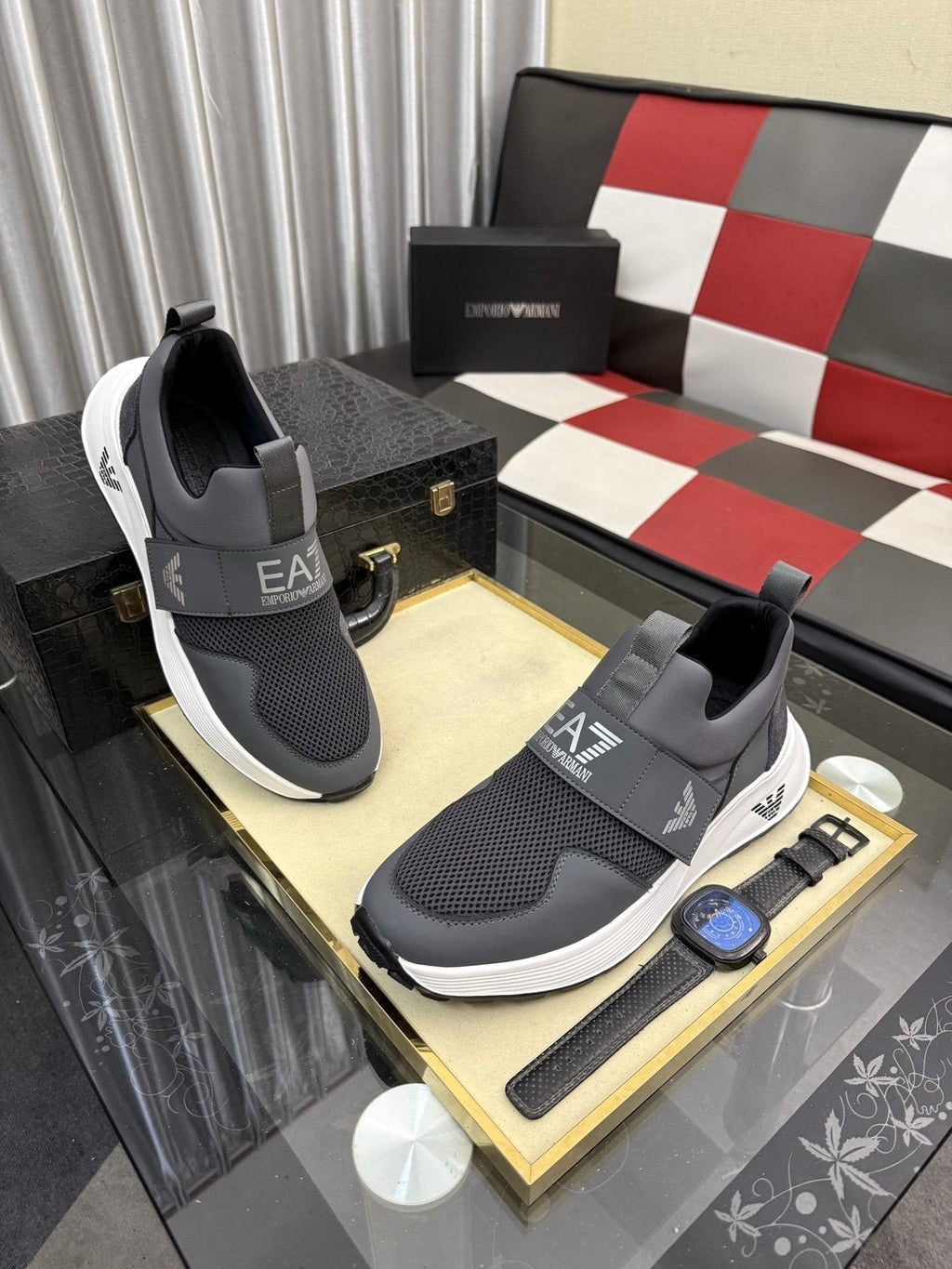Armani EA7 Mesh Slip-On Sneakers — front