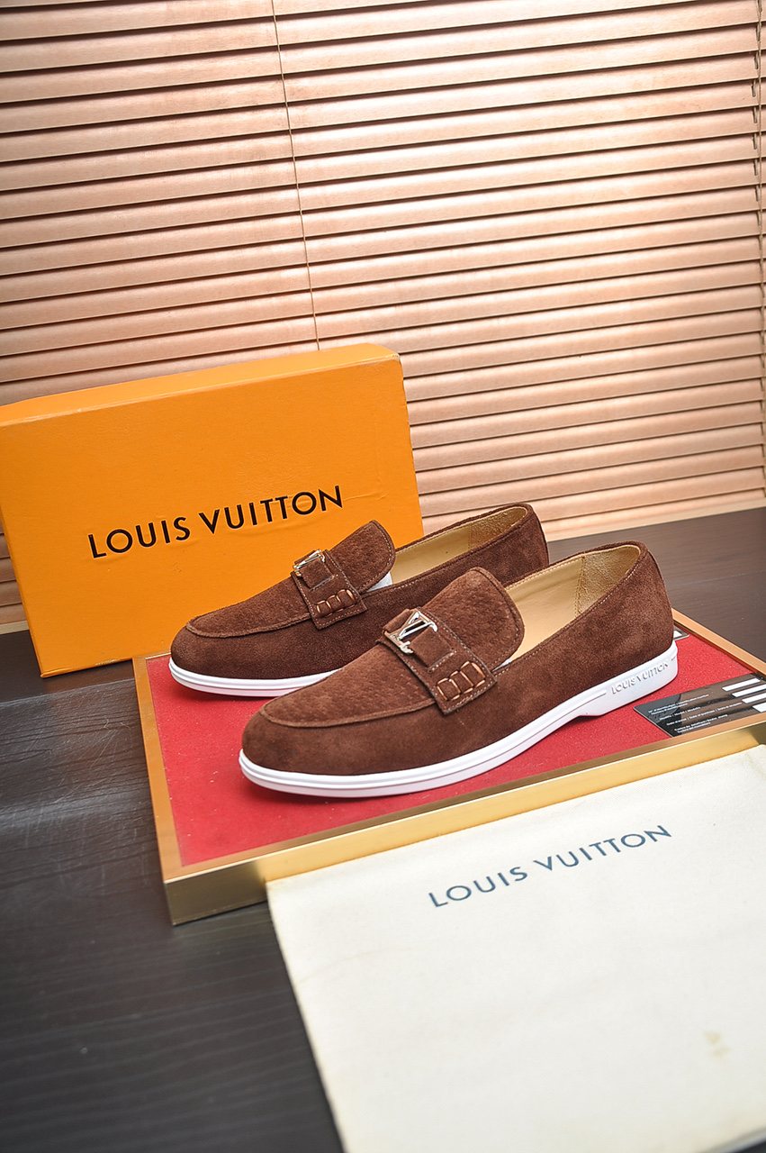 微商相册测试鞋子-Louis Vuitton Buckle Slip-On Loafers — front