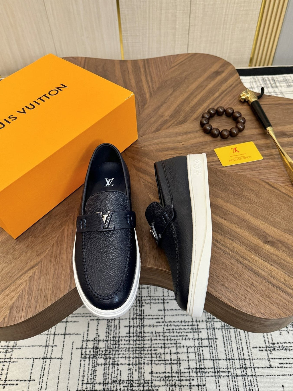 Louis Vuitton Logo Strap Slip-On Shoes — front