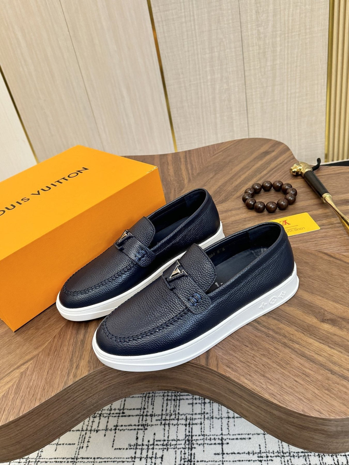 Louis Vuitton Logo Strap Slip-On Shoes — front