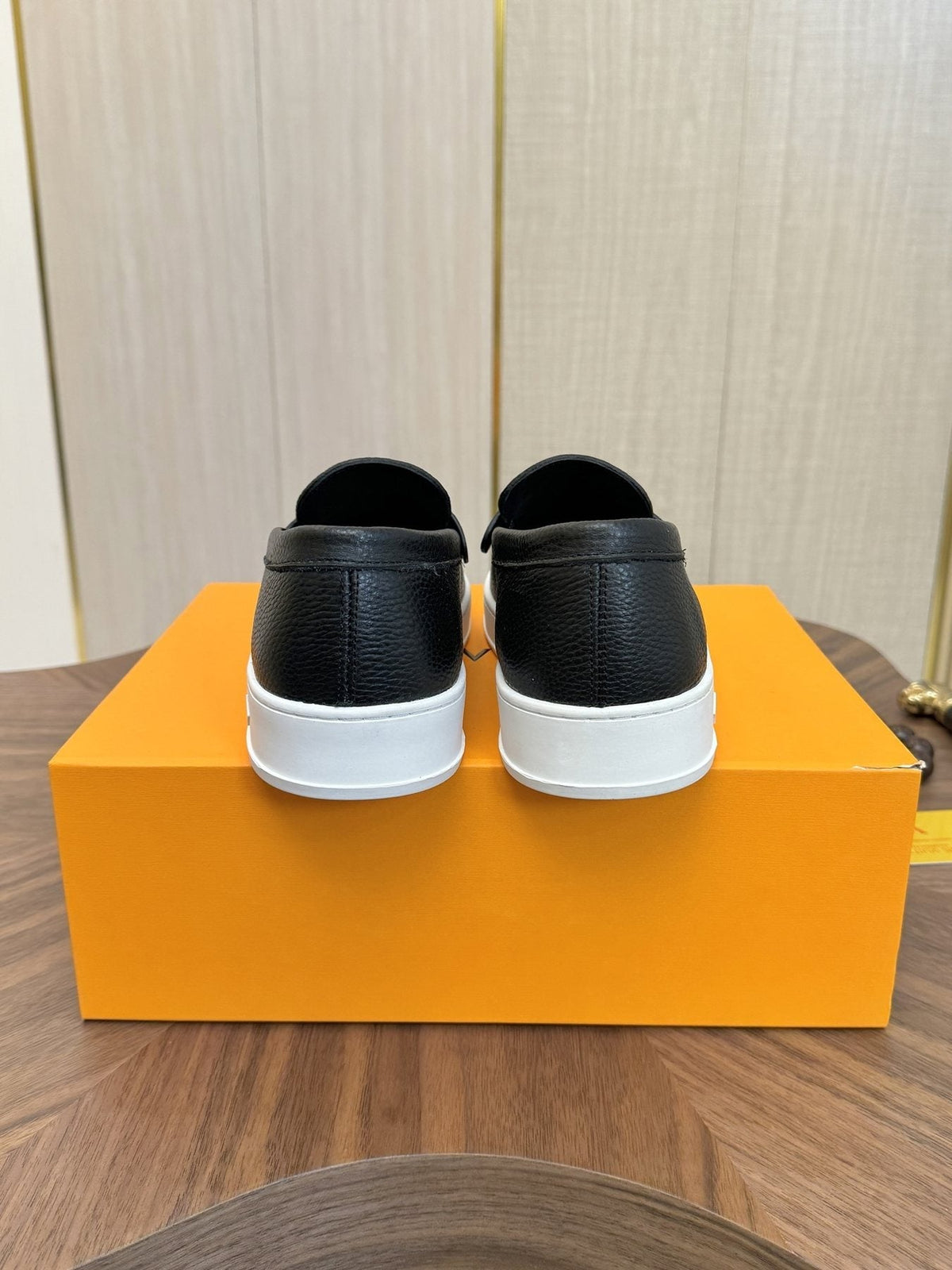 Louis Vuitton Logo Strap Slip-On Shoes — back