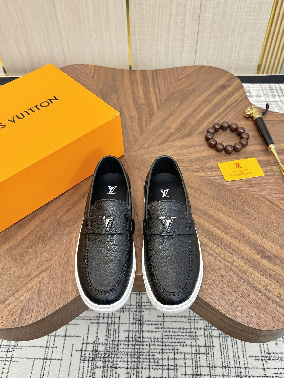 Louis Vuitton Logo Strap Slip-On Shoes — front