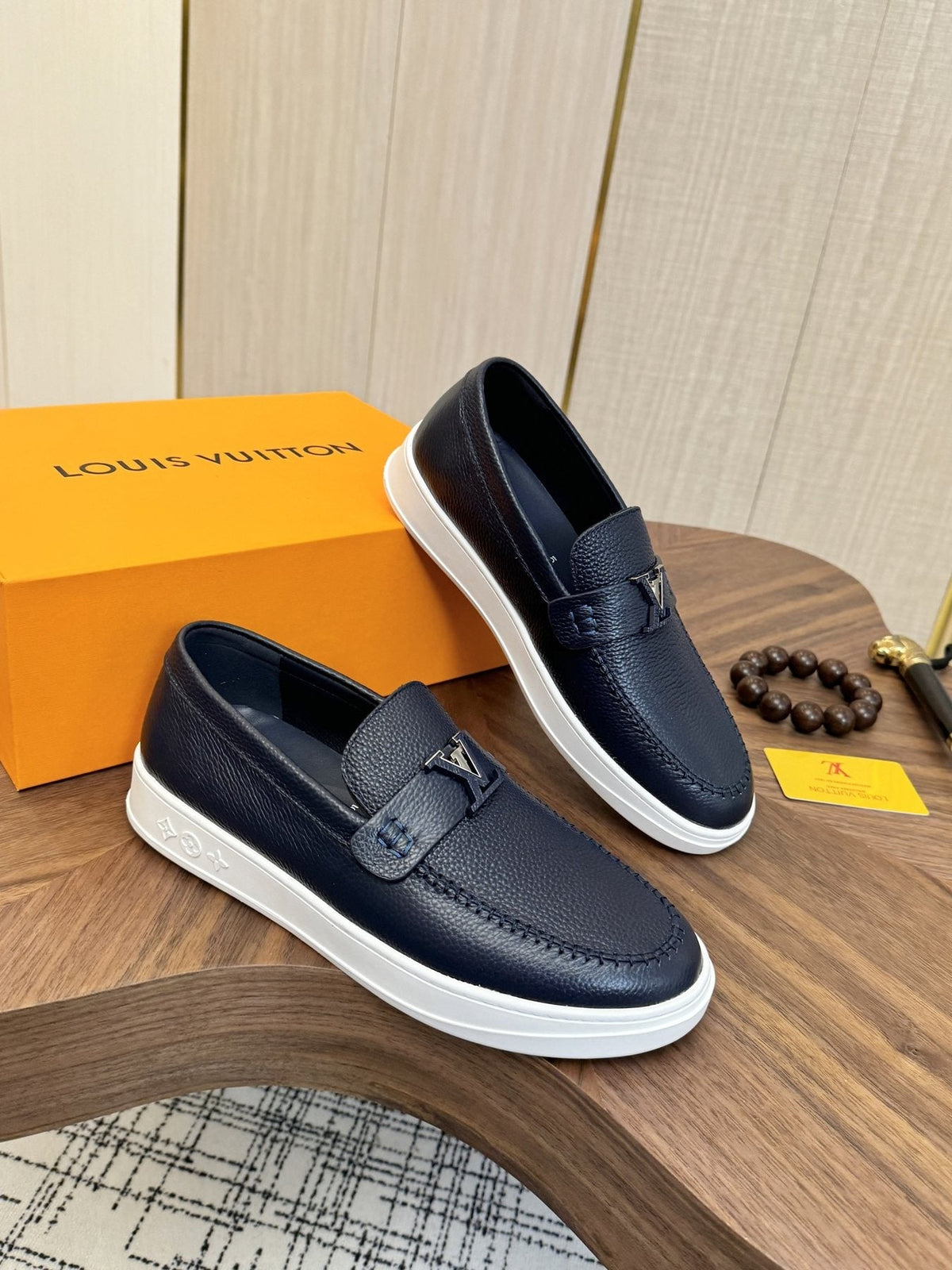 Louis Vuitton Logo Strap Slip-On Shoes — side