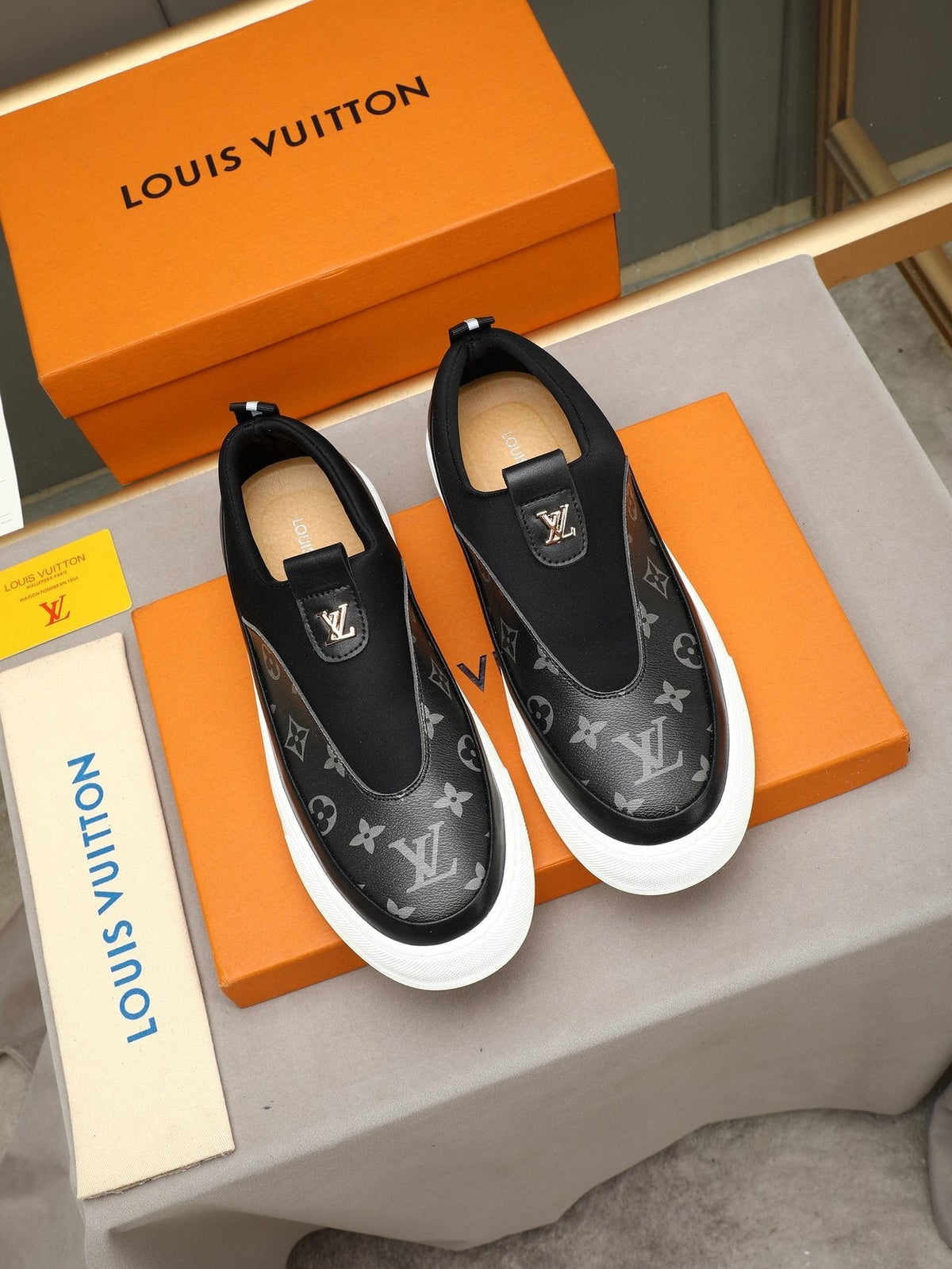 Louis Vuitton Monogram Slip-On Sneakers — front
