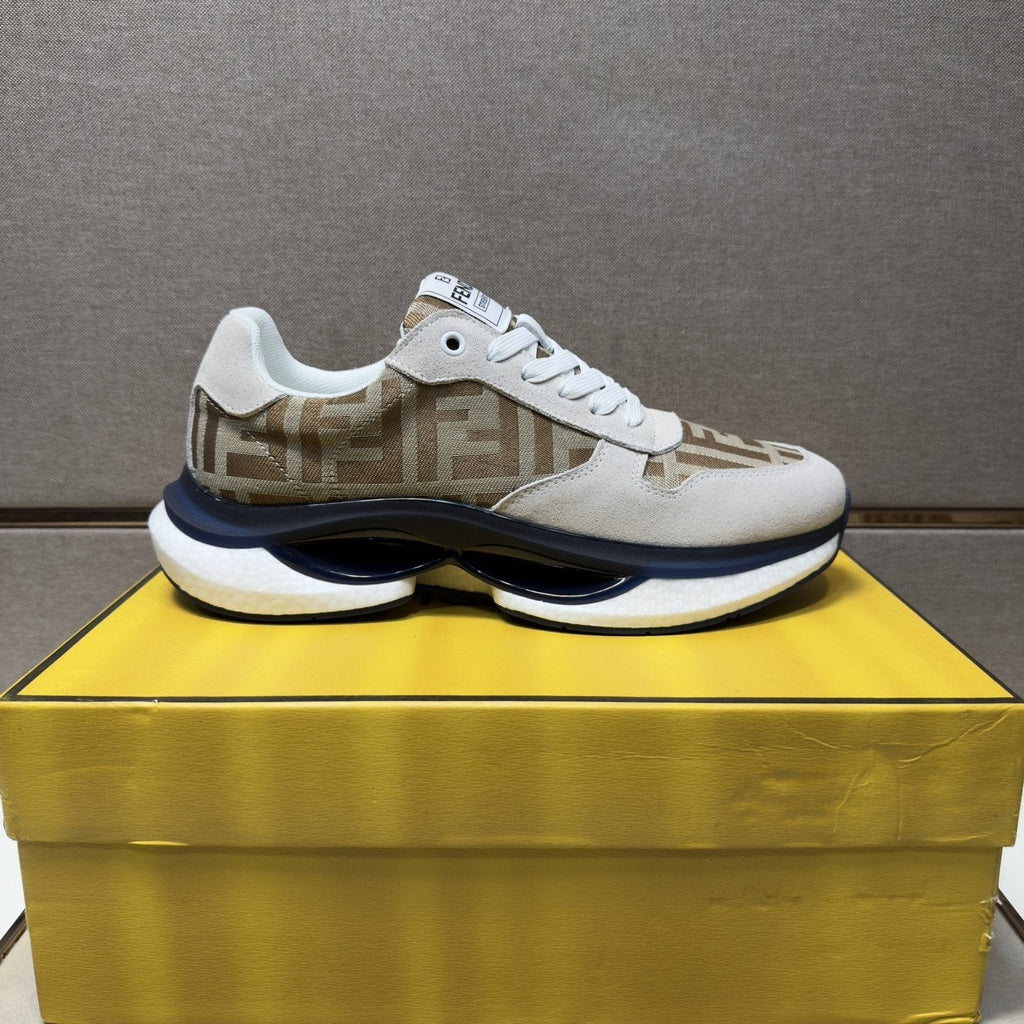 Fendi Monogram Panel Low-Top Sneakers — side