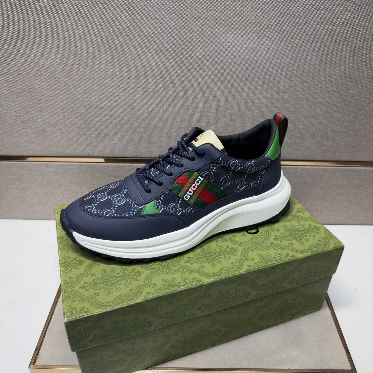 Gucci Green-Red Stripe Men’s Sneakers — side