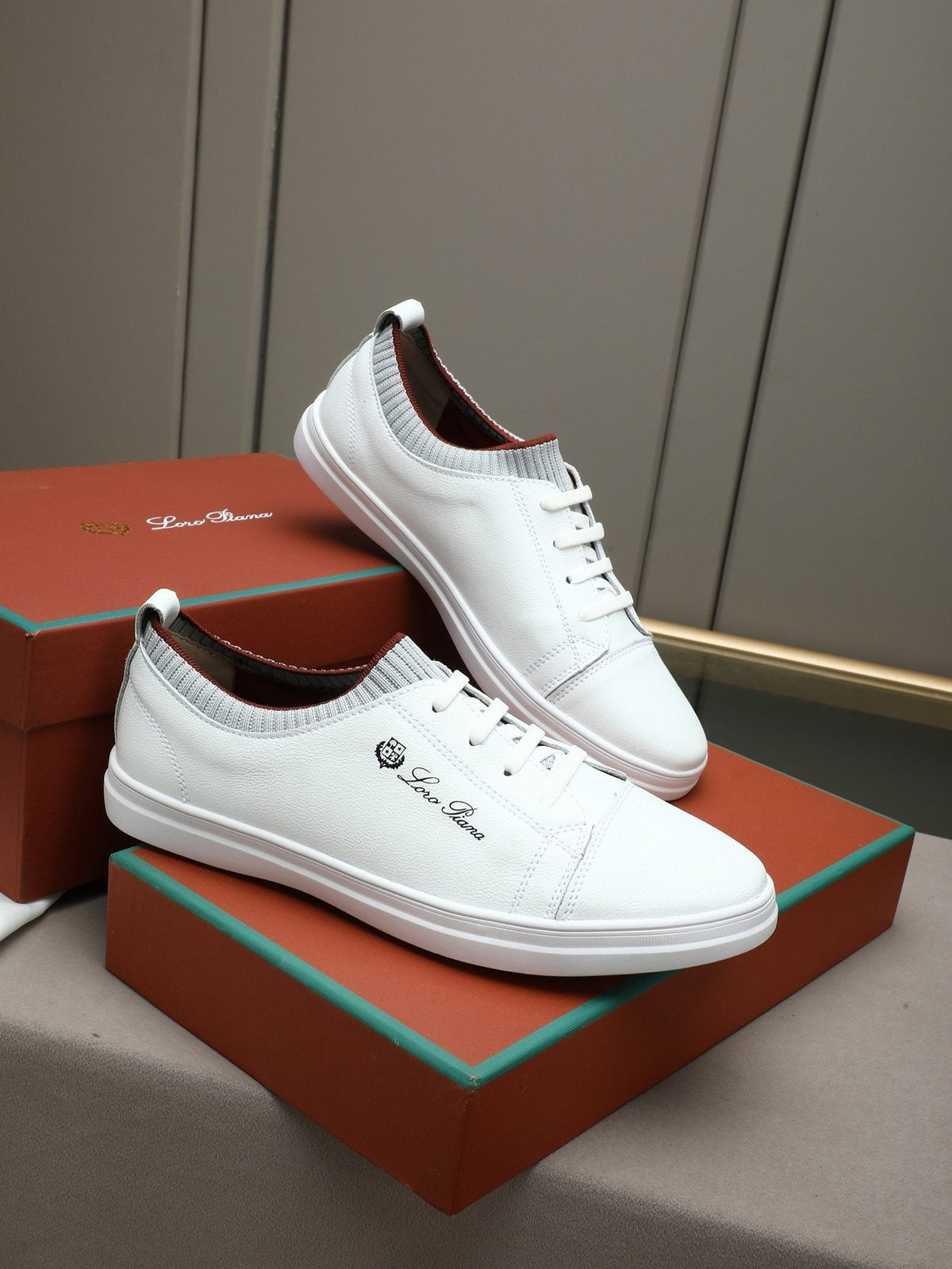 Loro Piana Lace-Up Low-Top Sneakers — front